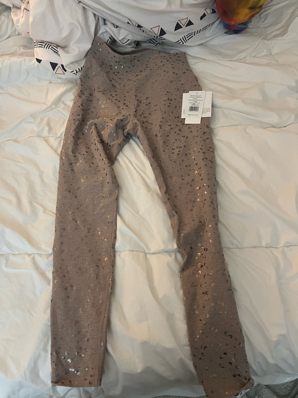 Beyond Yoga silver Leggings with Metallic Dot Accents